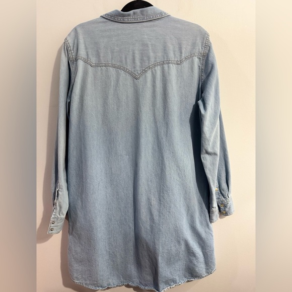 Wrangler Western Snap Front Denim Dress In Blue Denim Womens Size XL - Picture 5 of 6